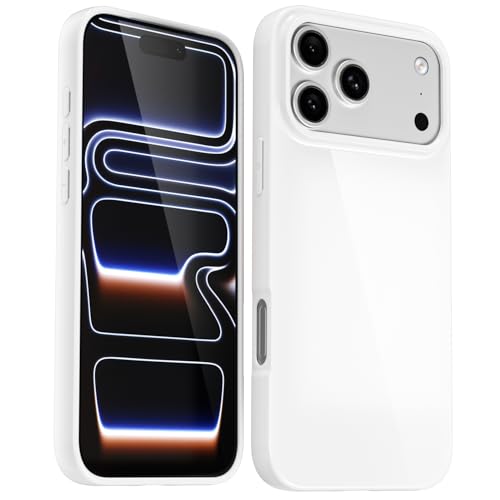 Svanove for iPhone 17 Pro Max Case Silicone, Glossy Soft Rubber Gel Jelly Cute Protective Plastic Simple Plain Phone Case Cover for Women Girl, Slim Thin Flexible Shockproof TPU, White by Svanove - Used condition - US$5.17