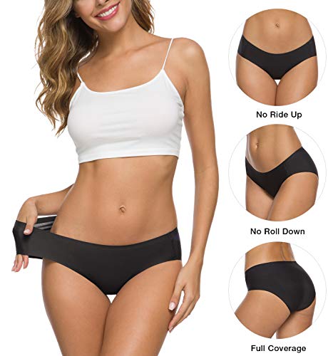 Altheanray Women’s Seamless Underwear No Show Panties Soft Stretch Bikini Underwears 6 Pack(3081M-Color11) #TOP1