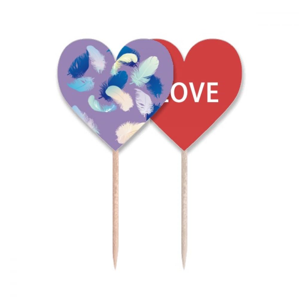 Cure-dents drapeau Love Heart decoratif pour cupcake et buffet