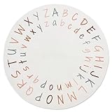 ABC Rug for Kids Room | 39 inch Round Alphabet Rug with Capital and Lowercase Letters | ABC Rug for Classroom Alphabet Learning | Boho Color Option for This Alphabet Rug for Classroom Reading Nook