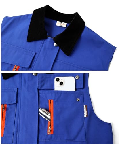 Image of Tool Vest for Men Electrician Reflective Work Vest Carpenters Multi-Pockets Safety Vests