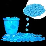GeniusCells Glow in The Dark Pebbles/Glow Stones/Aquarium Rocks for Fish Tank/Aquarium/Walkway/Driveway/Plant Pots/Bonsai/Backyard