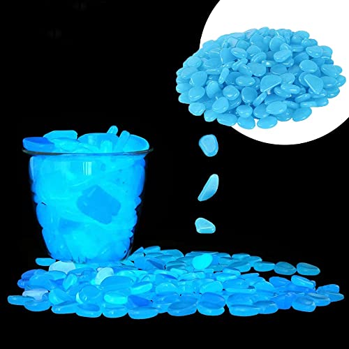 GeniusCells Glow in The Dark Pebbles/Glow Stones/Aquarium Rocks for Fish Tank/Aquarium/Walkway/Driveway/Plant Pots/Bonsai/Backyard