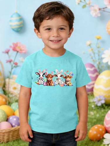 Image of Ithalt Kids Easter Shirts for Girls Cute Bunny Graphic Tshirt Easter Long Sleeve Tops 5-14y