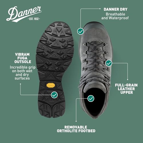 Image of Danner Mountain 600 Leaf Gore-Tex Hiking Boots for Men - Ortholite Tripe Density Footbed - Waterproof Quick Dry Barrier - Vibram SPE Midsole - Full Grain Leather Upper - Traction Outsole