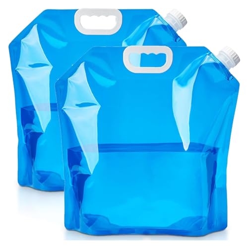 CZNBZIU 2 Pièces Bidons À Eau Pliables Récipient d'eau Pliable Eau Potable Conteneur Réservoirs D’Eau Potable Portables Sac d'eau Pliable pour Camping Randonnée Pique-Nique, Barbecue