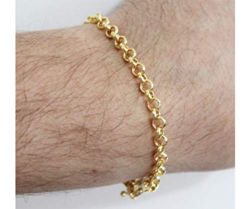 Conjunto Pulseira e Corrente Portuguesa Folheado A Ouro 18k 5mm