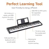 Amazon Basics – przenośne pianino cyfrowe z 88 klawiszami półważonymi, pedałem podtrzymującym 2 głośnikami; 140 dźwięków