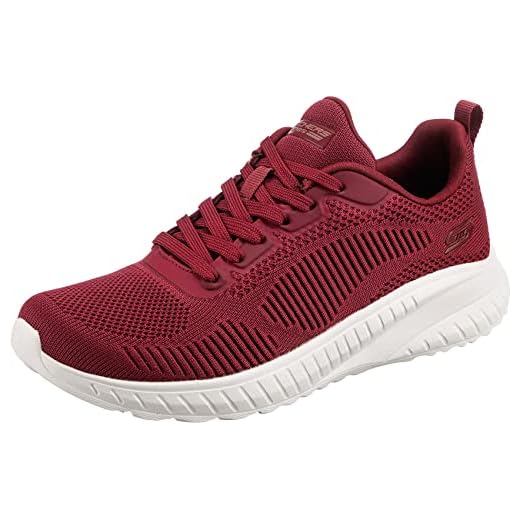 Skechers Bobs Squad Chaos Face Off, Zapatillas de Deporte Mujer, Red Engineered Knit, 38 EU