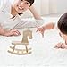 Toddmomy Mini Wooden Rocking Horse 3 Sets Unfinished Rocking Horse Figurines & Christmas Tree Decorations for DIY Craft Painting, Not Include Glue