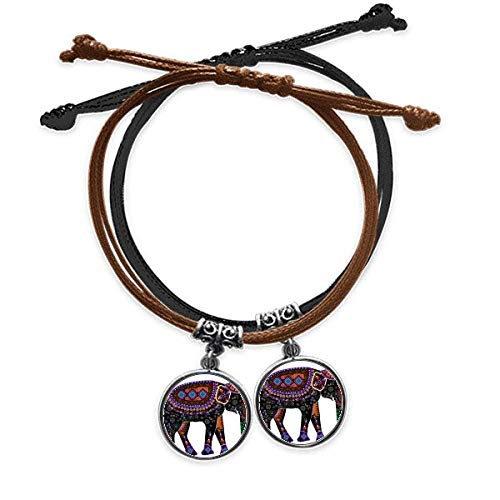 Sauce Totem éléphant minorités bracelet cuir double pour célébrer l'union des amoureux