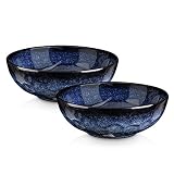 vicrays Ceramic Pasta Bowls Set, 32 Ounce Soup Bowls, Large Salad Bowls, Chip Resistant, Dishwasher