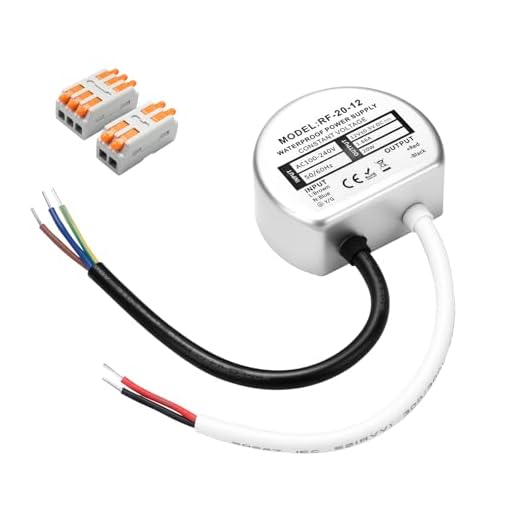 Muzveik 12V LED Trafo 20W 1.66A, Wasserdicht IP67 Transformator 230V auf 12V Rund Ø57mm, LED Netzteil mit 2 Steckverbindern für Streifen und Spots Außen