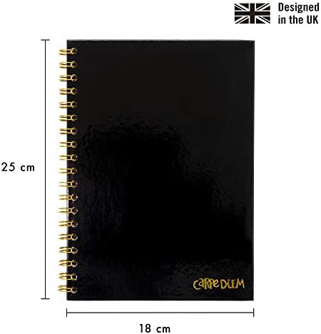 Pukka Pad, Carpe Diem 3-Pack B5 Hardcover Notebooks, 7 x 9.8 Inches Each, Black