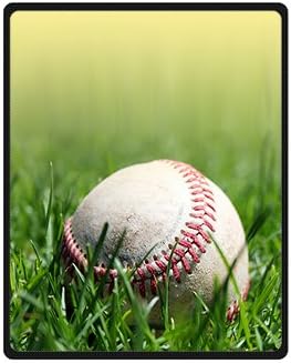 Doubb Custom Baseball on the Grass Fleece Blanket 100cm x 127cm (58"x80") Large