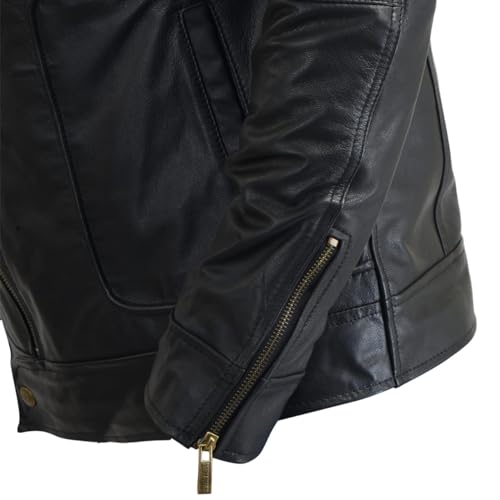 Image of Body Guard Genuine Leather Jacket | Genuine & Pure Leather Jacket | Mens Solid Biker Jacket | Full Sleeve Solid Jacket for Men's Biker Style | 2 Insiide & 2 Outside Pockets with zipped Sleeve