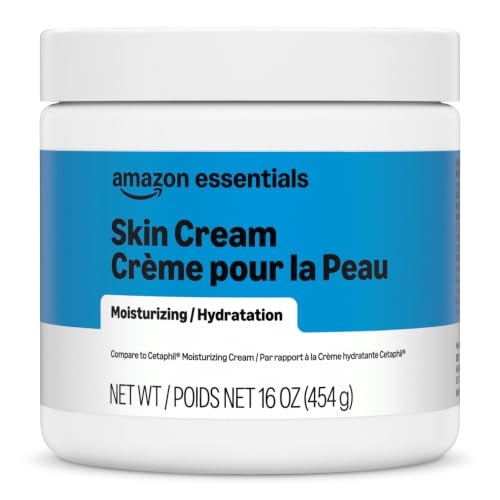 Amazon Basics Moisturizing Cream for Face and Body, Fragrance-Free, with Ceramides, Hydrating for Dry Skin, 16 Ounces, 1-Pack