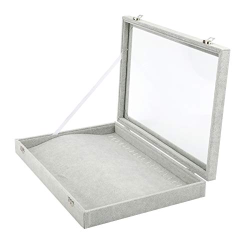 Realplus 20 Hook Clear Lid Jewelry Tray For Necklaces Jewelry Showcase Display Storage Box For Girls Women #TOP3