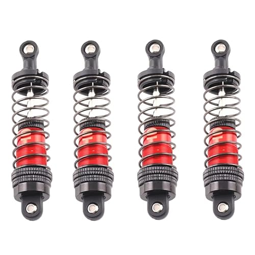 Piezas Vehículos RC para SCY para 1/16 para MJX para H16H 14301 14210 1 Juego De Amortiguadores De Metal para Coche RC para 1/16 1/12 1/14 Accesorios De Piezas De Mejora 81Mm(Black Red)