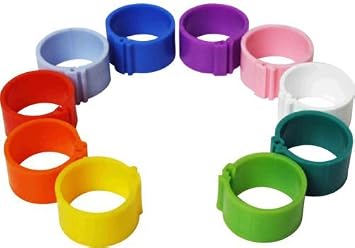 10 x 16 mm Clip On Leg Rings for Chickens, Ducks, Hens, Poultry, Large Fowl Mixed