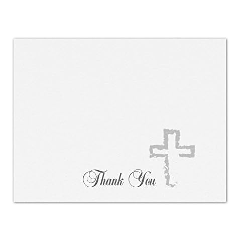 Simple White Religous Thank You Note Cards with Envelopes - Greeting Cards Blank on the Inside - 5.5"x4.25" (12 Pack) Cover