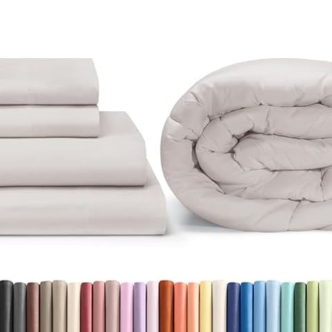 CGK Linens Light Gray Fitted Sheet & Comforter Bedding Bundle (King Size) - Bed Set Includes Kingβ¦ β $84.98 (11% off)