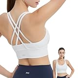 [IRCOLVE] アイコーフ スポーツブラ 揺れない スポブラ スポーツブラジャー ヨガウェア トップス レディース 前開き 通気性 伸縮性 ハイサポート 吸汗速乾 カップ付き(ホワイト,s)