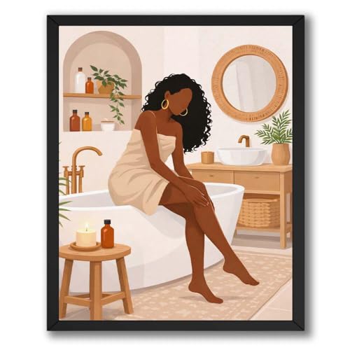 ALPINE INK CO. Bathroom Spa Poster - Modern Woman Interior Artwork - Warm Neutral Home Decor Design - Bedroom Vanity Wall Art Style - 8x10 Unframed Print