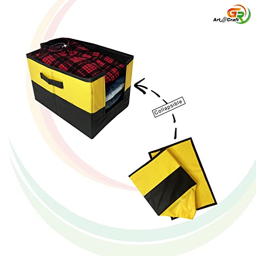 Image of GR Art&Craft inchOrganize Your Space inch Non Woven Shirt Stacker /Shirt Organizer Wardrobe Organizer (PACK OF 6, YELLOW-BLACK DESIGN 2)