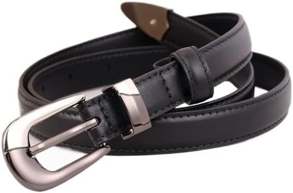 Leather Casual Versatile Silver Buckle Decoration Paired with Suit Jeans Belt
