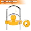 CZC AUTO Trailer Hitch Lock Universal Tow Ball Coupler Security Kit Heavy Duty Anti-Theft Protection for Trailer Caravan Horsebox, 2 Keys Yellow #3