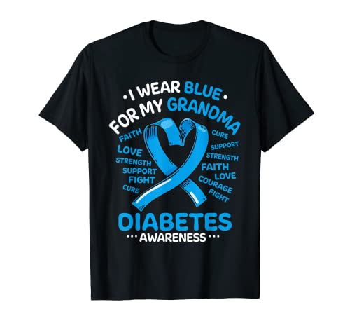 Cinta de concienciación sobre la diabetes I Wear Blue For My Grandma Camiseta