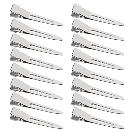 SBYURE 100 Pack 1.77 Inches Single Prong Pin Curl Duckbill ClipsSilver Setting Section Hair Clips Metal Alligator Clips for Hair Extensions