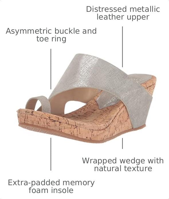 Donald Pliner Women's Gyer Wedge Sandals, Light Pewter, Size 7 by Donald J Pliner - Used condition - Image 2