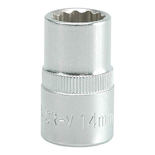 Image of Yato YT-1276 Bihexagonal Socket of Size 14mm & Length 38mm Suitable for 1 /2 inch drive Socket Wrench Set |DIN3121 CrV Chromium Satin Plated Steel|Socket Tool Box|Use: Mechanical Tools|Industrial tool inch