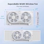 shinic 9" Twin Window Fan with Remote, Reversible Airflow, Fits 23.5"-37" - Image 2
