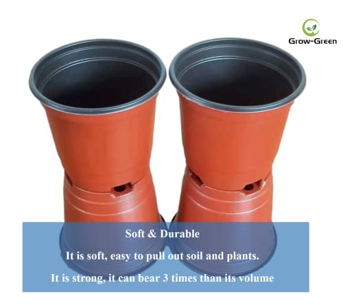 Rootrimmer 100-Pack Sturdy 4 Inches Round Plastic Nursery Pots Seedling Planter Pots Thickend Bottom (100, 10Cm, Round) #TOP3