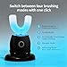 EPCS Ralexidog Smart U-Shaped Toothbrush for Adults, Automatic 360° Ultrasonic with Foam Mousse, Hands-Free, 4 Brush Heads, Blue LED Light, All-in-One Charging Base Kit (Black)