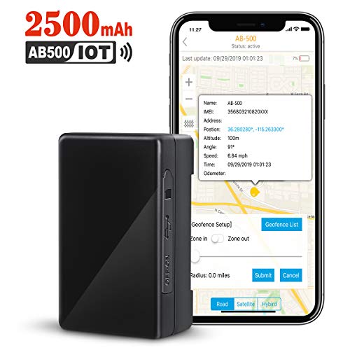GPS Tracker for Vehicles, 2500mAh IoT Real-time GPS Tracking Device for Car NB-IoT