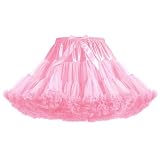 Penny Esther Vestido de ballet mullido de gasa para mujer, faldas de tul, Rosado, Talla única