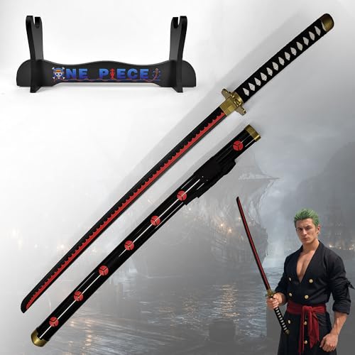 One Piece - Holzschwerter (Shuusui) Katana aus Holz mit Scheide, Samurai Schwerter, Holzschwert, Zoro Schwert, Bambusklinge, One Piece Katana, Animefans, Anime Schwert, Cosplays, Spielzeug für Kinder