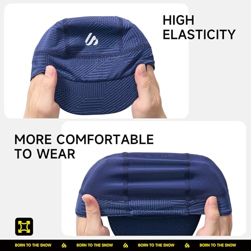 SAITAG Boné de ciclismo, forro de capacete de caveira de bicicleta com viseira solar, chapéu de corr