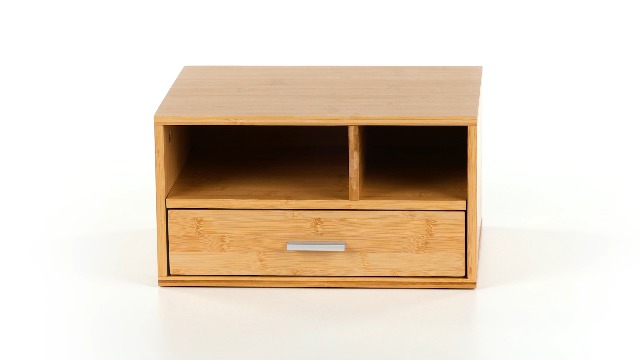 Relaxdays Organisateur De Bureau En Bambou Avec Tiroir - Rangement 2 Compartiments