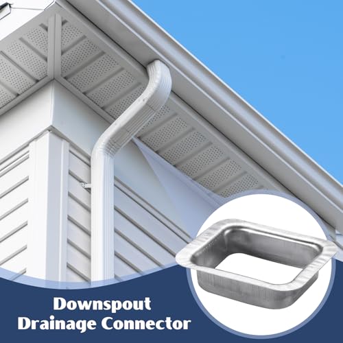 Mzcvriru Rain Gutter Downspout Drop Outlet Aluminum 2\" x 3\" K Style (2 Pack)