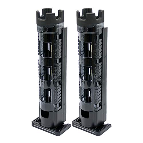 ロッドスタンド BM-300 Light 2本セット　65×71×333mm　穴径45mmネジ不要　バケットマウス用　明邦化学工業 MEIHO　釣り具 (クリアブラック×ブラック)