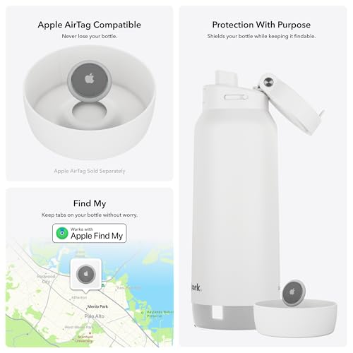 HidrateSpark 32oz Chug Water Bottle with Silicone Boot - Air Tag Compatible - White by Hidrate Spark - Image 2
