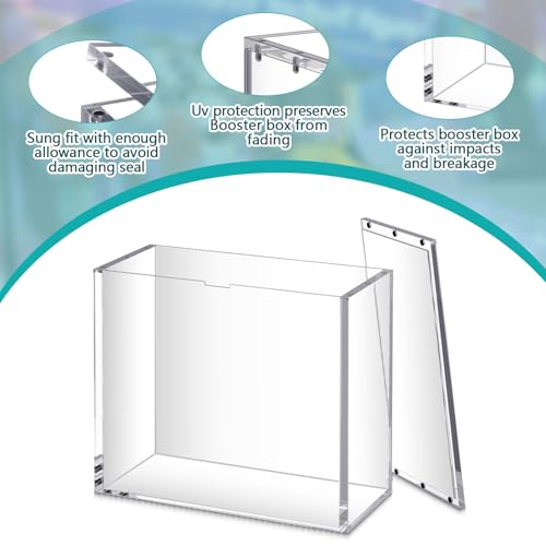 Image of Cinnvoice 1 Pcs Acrylic Magnetic Case Booster Box Protective Case Stackable 4mm Thick Magnetic Closure Gifts for Collectors, Cards Not Included (Compatible with Etb)