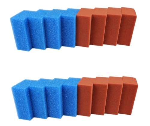 Koi- und Bonsaipark Herdecke Biotec Ersatzschwamm Set passend für Oase Biotec 18 Teichfilter 8 x grob blau 8 x fein rot + Ersatzschwämme Filterschwamm