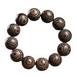 CCXXYGWJ 20mm Adlerauge Holzperlen Single Loop Armband Rosenkranz für Gebet Meditation Mala, Rosenkranzarmband