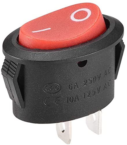 XYWHPGV Boat Rocker Switch SPST Red Oval Toggle Switch Boat Car Marine 2 Pin ON/OFF AC250V / 6A 125V / 10A 2pcs (A9465 accde e64ad c77a0 4a6df